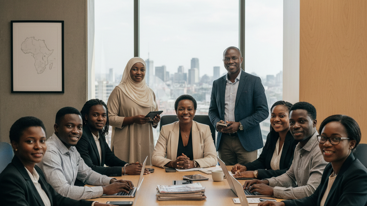 The CheapFlightsAfrica editorial team — ten pan-African journalists in a modern Johannesburg newsroom